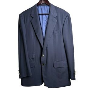 Vintage Dunhill 42 S Navy Blue Blazer Four Pocket Blazer Sport Coat Suit Jacket